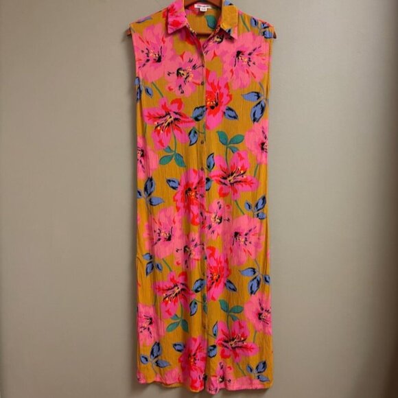 Billabong Dresses & Skirts - Billabong Womens Dress Size S Midi Button Floral Boho Beach Vacation Festival